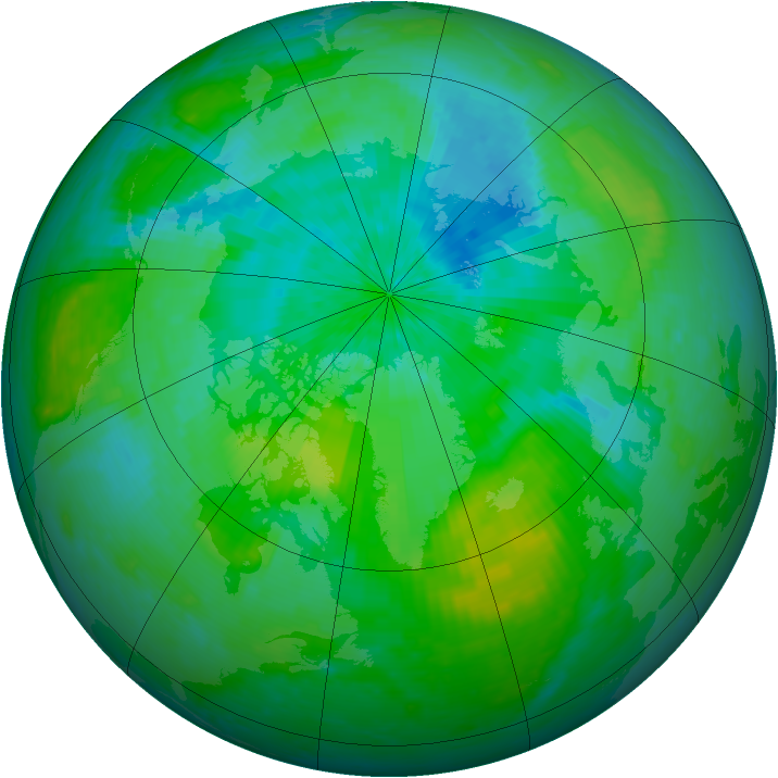 Arctic ozone map for 22 August 2001